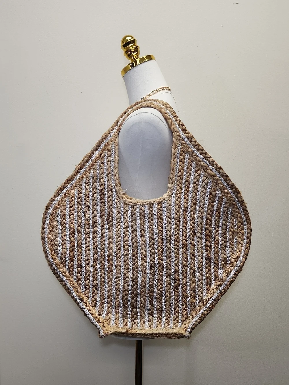 Handwoven Straw Shoulder Tote Bag Boho Beach Resort Natural Tan OS